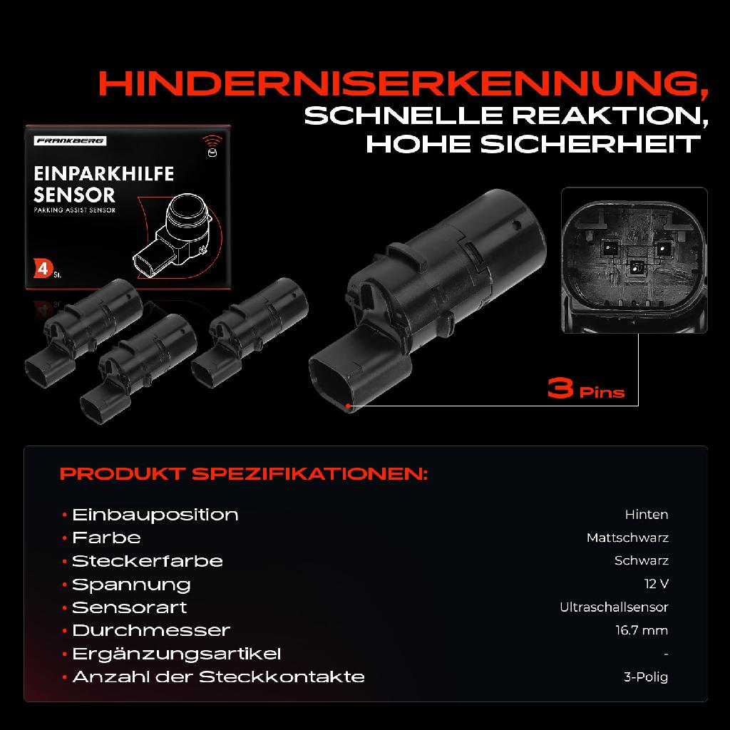 4x Parksensor PDC Sensor Hinten für Jaguar S-Type Land Rover Discovery