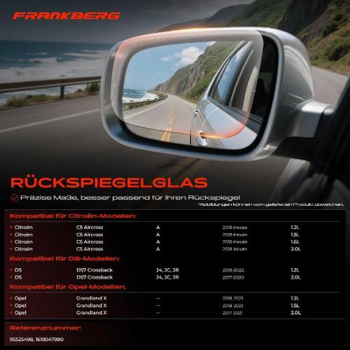 1x Spiegelglas Außenspiegel links für Citroën C5 Aircross DS DS7 Crossback Opel Grandland X Bild 1x Spiegelglas Außenspiegel links für Citroën C5 Aircross DS DS7 Crossback Opel Grandland X