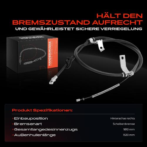 1x Seilzug Feststellbremse Hinterachse rechts für Hyundai Sonata IV EF 2.0L 2.7L 1998-2004 Bild 1x Seilzug Feststellbremse Hinterachse rechts für Hyundai Sonata IV EF 2.0L 2.7L 1998-2004