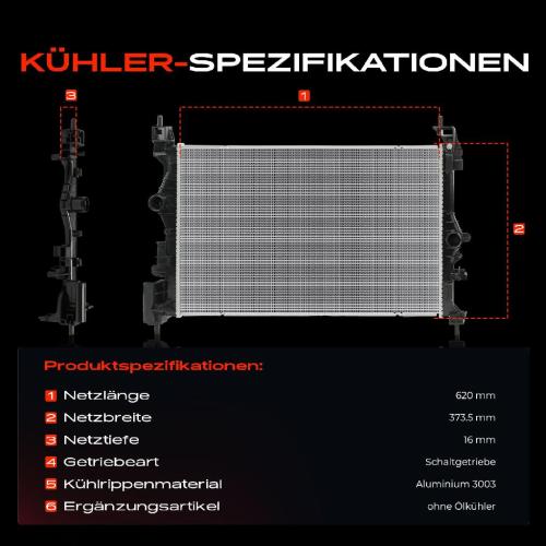 Frankberg 1x Kühler Wasserkühler Motorkühler für Opel Adam M13 Corsa E X15 1.0L Bild Frankberg 1x Kühler Wasserkühler Motorkühler für Opel Adam M13 Corsa E X15 1.0L