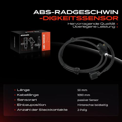 1x ABS Sensor Hinterachse beidseitig für VW Sharan Ford Galaxy Seat Alhambra 1.9L 1995-2000 Bild 1x ABS Sensor Hinterachse beidseitig für VW Sharan Ford Galaxy Seat Alhambra 1.9L 1995-2000