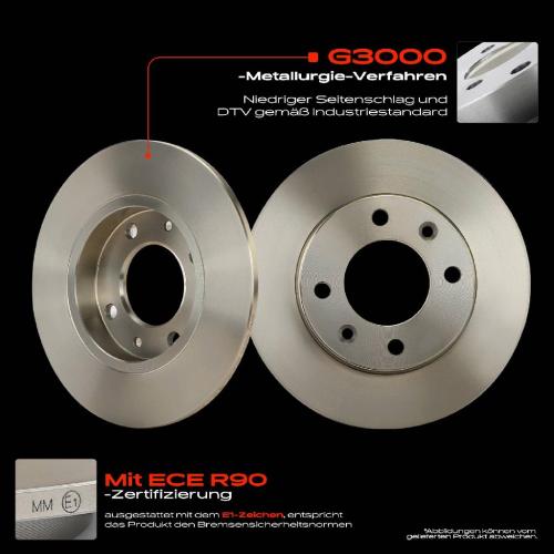 Frankberg 2x Bremsscheiben Hinterachse für Peugeot 1007 307 Break CC SW Kasten/Kombi Partner Combispace Bild Frankberg 2x Bremsscheiben Hinterachse für Peugeot 1007 307 Break CC SW Kasten/Kombi Partner Combispace