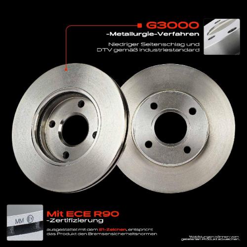 2x Bremsscheiben Vorderachse für Ford Focus Stufenheck Turnier Fiesta IV Kasten V Van 1998-2012 Bild 2x Bremsscheiben Vorderachse für Ford Focus Stufenheck Turnier Fiesta IV Kasten V Van 1998-2012