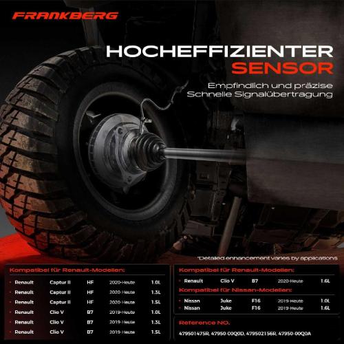 Frankberg 2x ABS Sensor Hinterachse beidseitig f r Nissan Juke Renault Captur II Clio V 1.0L 1.6L 1.3L 1.5L Bj ab 2019 Bild Frankberg 2x ABS Sensor Hinterachse beidseitig f r Nissan Juke Renault Captur II Clio V 1.0L 1.6L 1.3L 1.5L Bj ab 2019