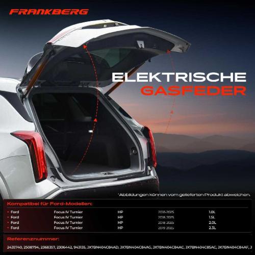 Frankberg 2x Gasfeder Elektrisch Heckklappe Hinten Links und Rechts für Ford Focus 4 Turnier HP Bj ab 2018 Bild Frankberg 2x Gasfeder Elektrisch Heckklappe Hinten Links und Rechts für Ford Focus 4 Turnier HP Bj ab 2018
