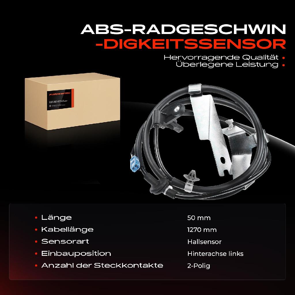 1x ABS Sensor Hinterachse links für Opel Agila (B) H08 Suzuki Splash EX 1.0L 1.2L Bj ab 2008