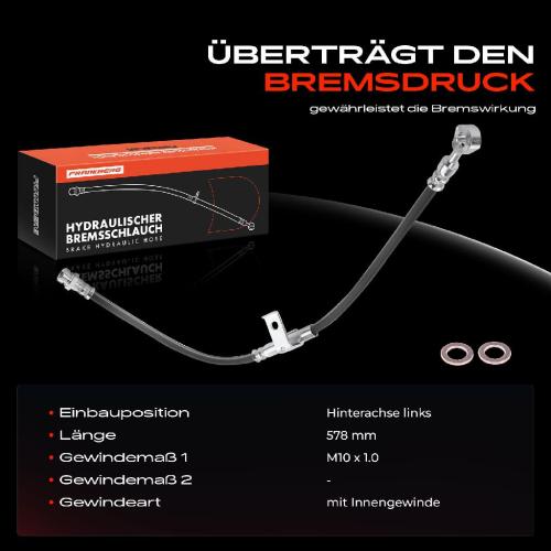 1x Bremsschlauch Bremsschläuche Hinterachse Links für Hyundai Sonata III Y-3 2.0L 3.0L Bild 1x Bremsschlauch Bremsschläuche Hinterachse Links für Hyundai Sonata III Y-3 2.0L 3.0L