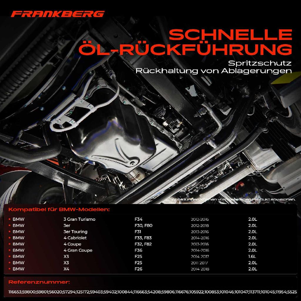 1x Ölwanne Motorölwanne für BMW F25 F26 F32 F82 F36 F34 F31 F30 F80 F33 F83