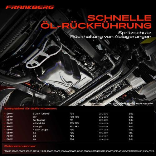Frankberg 1x Ölwanne Motorölwanne für BMW F25 F26 F32 F82 F36 F34 F31 F30 F80 F33 F83 Bild Frankberg 1x Ölwanne Motorölwanne für BMW F25 F26 F32 F82 F36 F34 F31 F30 F80 F33 F83