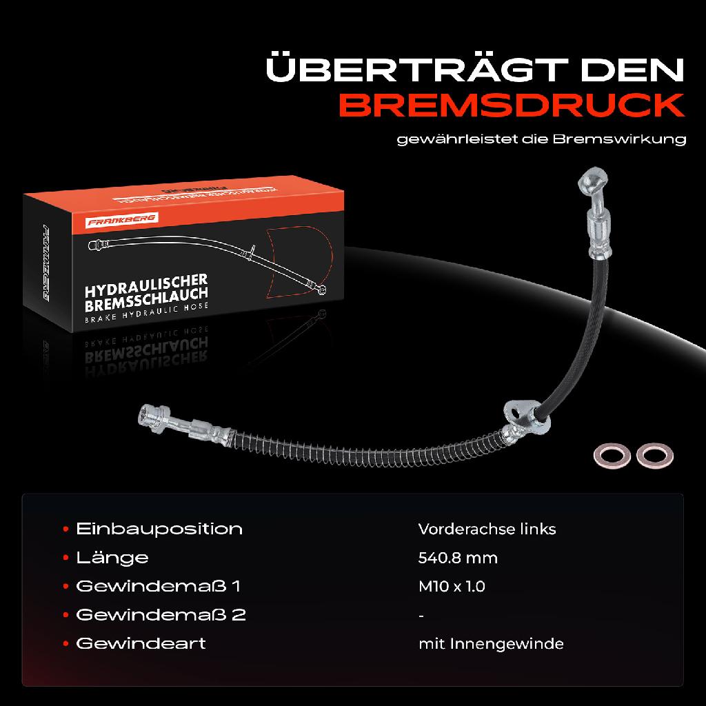 1x Bremsschlauch Bremsschläuche Vorderachse Links für KIA Rio II Stufenheck 1.4L 1.5L 1.6L