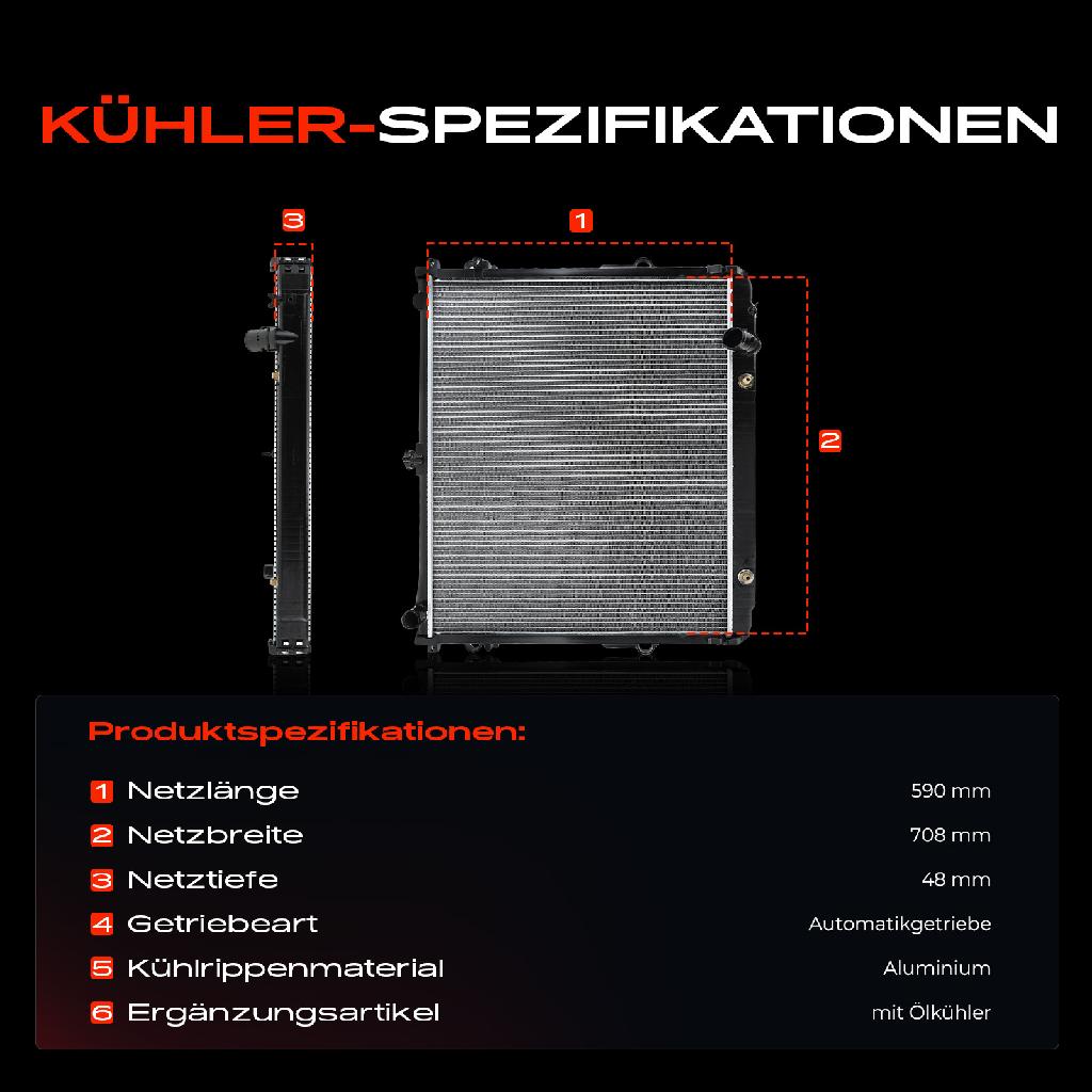 1x Kühler Wasserkühler Motorkühler für Lexus LX J2 Toyota Land Cruiser 200 5.7L