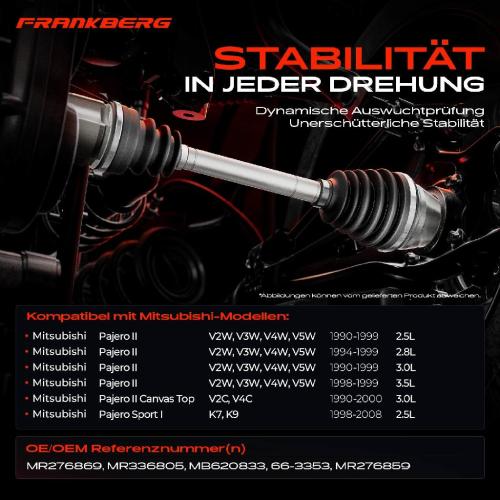 1x Antriebswelle Vorderachse Links für Mitsubishi Pajero II K7 K9 V2W V3W V4W Bild 1x Antriebswelle Vorderachse Links für Mitsubishi Pajero II K7 K9 V2W V3W V4W