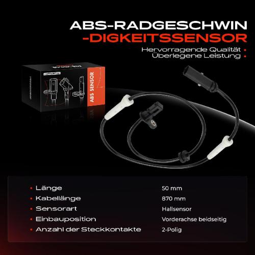 Frankberg 1x ABS Sensor Vorderachse beidseitig für BMW F90 G30 G31 G32 G11 G12 F91 G14 F92 G15 F93 G16 Bj ab 2015 Bild Frankberg 1x ABS Sensor Vorderachse beidseitig für BMW F90 G30 G31 G32 G11 G12 F91 G14 F92 G15 F93 G16 Bj ab 2015