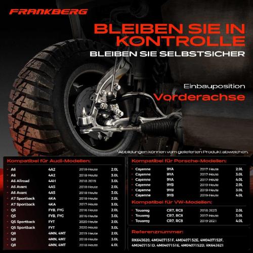 1x Querlenker Satz Vorderachse für VW Touareg Audi A6 Allroad Avant A7 Sportback A8 E-Tron Q5 Q7 Q8 Porsche Bild 1x Querlenker Satz Vorderachse für VW Touareg Audi A6 Allroad Avant A7 Sportback A8 E-Tron Q5 Q7 Q8 Porsche
