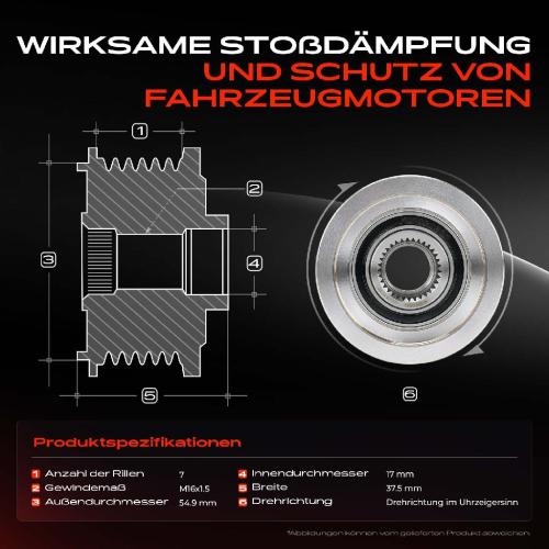 1x Generatorfreilauf Lichtmaschine für Fiat Ducato Bus Iveco Daily 6 2.3L 3.0L Bild 1x Generatorfreilauf Lichtmaschine für Fiat Ducato Bus Iveco Daily 6 2.3L 3.0L