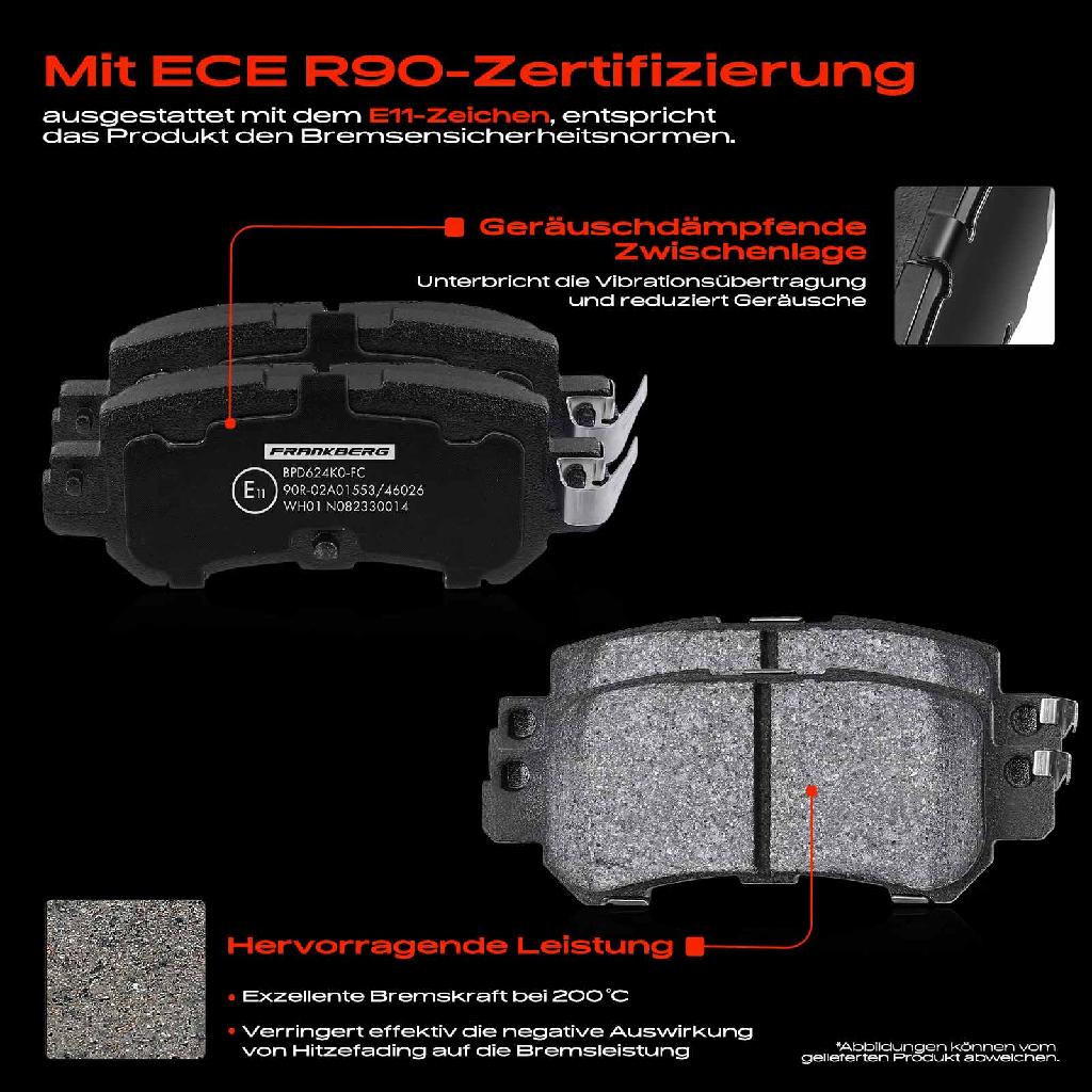 4x Bremsbeläge Hinterachse für Mazda CX-3 DK CX-5 GH KE 1.5L 2.0L 2.2L 2.5L 2011-2025