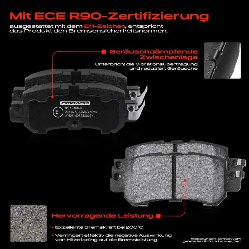 4x Bremsbeläge Hinterachse für Mazda CX-3 DK CX-5 GH KE 1.5L 2.0L 2.2L 2.5L 2011-2025 Bild 4x Bremsbeläge Hinterachse für Mazda CX-3 DK CX-5 GH KE 1.5L 2.0L 2.2L 2.5L 2011-2025