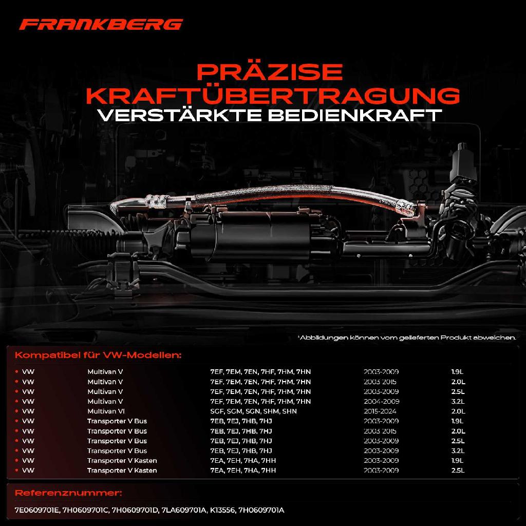 2x Seilzug Feststellbremse Hinterachse beidseitig für VW Transporter V Pritsche/Fahrgestell Multivan V