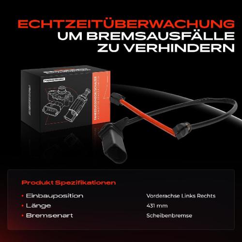 1x Warnkontakt Bremsbelagverschleiß Vorderachse für Audi A6 A7 A8 Q7 Q8 quattro Bentley Bild 1x Warnkontakt Bremsbelagverschleiß Vorderachse für Audi A6 A7 A8 Q7 Q8 quattro Bentley