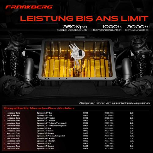 Frankberg 1x Kraftstoffpumpe für Mercedes-Benz Sprinter 3,5-T Bus Kasten Pritsche/Fahrgestell B906 Sprinter 3-T Bus Bild Frankberg 1x Kraftstoffpumpe für Mercedes-Benz Sprinter 3,5-T Bus Kasten Pritsche/Fahrgestell B906 Sprinter 3-T Bus