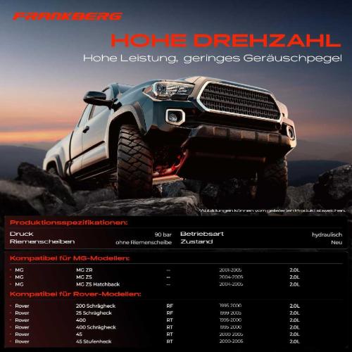 Frankberg 1x Servopumpe hydraulisch für MG MG ZR/ZS Rover 45 RT 200 RF 400 RT 2.0L Bild Frankberg 1x Servopumpe hydraulisch für MG MG ZR/ZS Rover 45 RT 200 RF 400 RT 2.0L