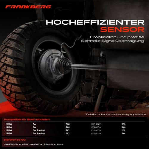 Frankberg 1x ABS Sensor Vorderachse beidseitig für BMW 5er E60 5er Touring E61 3.0L 2.5L 2004-2010 Bild Frankberg 1x ABS Sensor Vorderachse beidseitig für BMW 5er E60 5er Touring E61 3.0L 2.5L 2004-2010