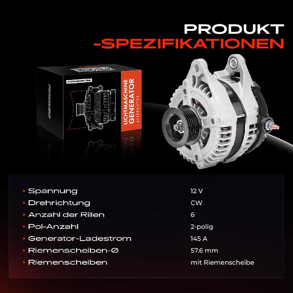 1x Lichtmaschine Generator für Jeep Commander Grand Cherokee III Dodge Durango