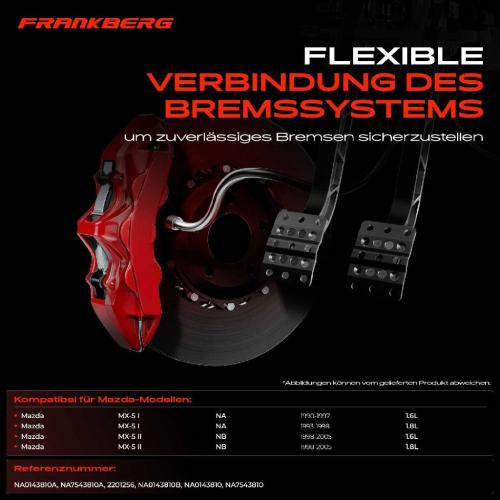 Frankberg 1x Bremsschlauch Bremsschläuche Vorderachse Rechts für Mazda MX-5 I NA MX-5 II NB 1.6L 1.8L Bild Frankberg 1x Bremsschlauch Bremsschläuche Vorderachse Rechts für Mazda MX-5 I NA MX-5 II NB 1.6L 1.8L