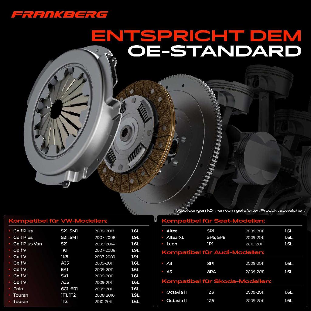 1x Kupplungssatz für VW Golf Plus Van V Variant VI Polo Caddy III MPV Kasten/MPV Jetta Touran Audi Seat Skoda