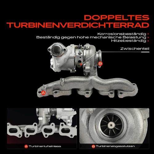 1x Turbolader Abgaskrümmer Einheit für VW Golf Caddy Alltrack Kasten/MPV Jetta IV Scirocco Audi Q3 Skoda Yeti Bild 1x Turbolader Abgaskrümmer Einheit für VW Golf Caddy Alltrack Kasten/MPV Jetta IV Scirocco Audi Q3 Skoda Yeti
