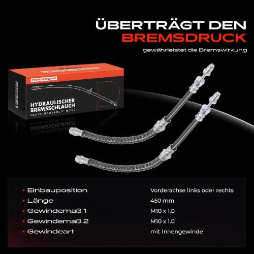2x Bremsschlauch Bremsschläuche Vorderachse Links oder Rechts für Porsche Panamera 970 4.8L 2009-2013 Bild 2x Bremsschlauch Bremsschläuche Vorderachse Links oder Rechts für Porsche Panamera 970 4.8L 2009-2013