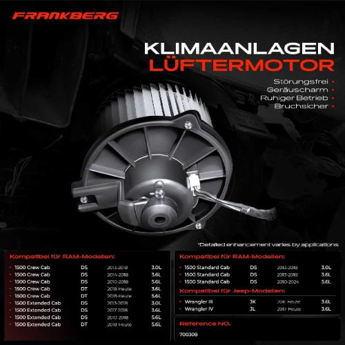1x Gebläsemotor Innenraumgebläse für RAM 1500 Crew Cab Pick-up Jeep Wrangler 3 JK Bild 1x Gebläsemotor Innenraumgebläse für RAM 1500 Crew Cab Pick-up Jeep Wrangler 3 JK
