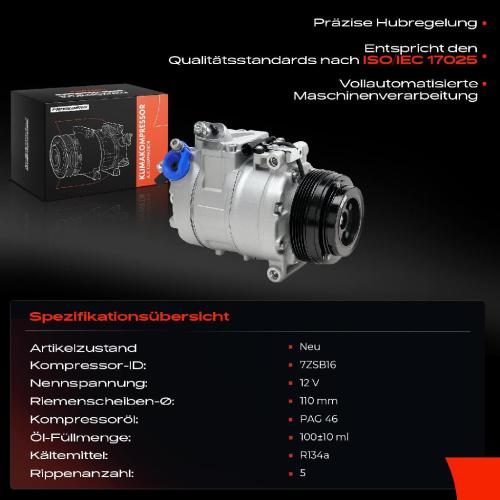 1x Klimakompressor für BMW 3er E46 Cabriolet Coupe 5er E39 7er E38 1995-2007 Bild 1x Klimakompressor für BMW 3er E46 Cabriolet Coupe 5er E39 7er E38 1995-2007