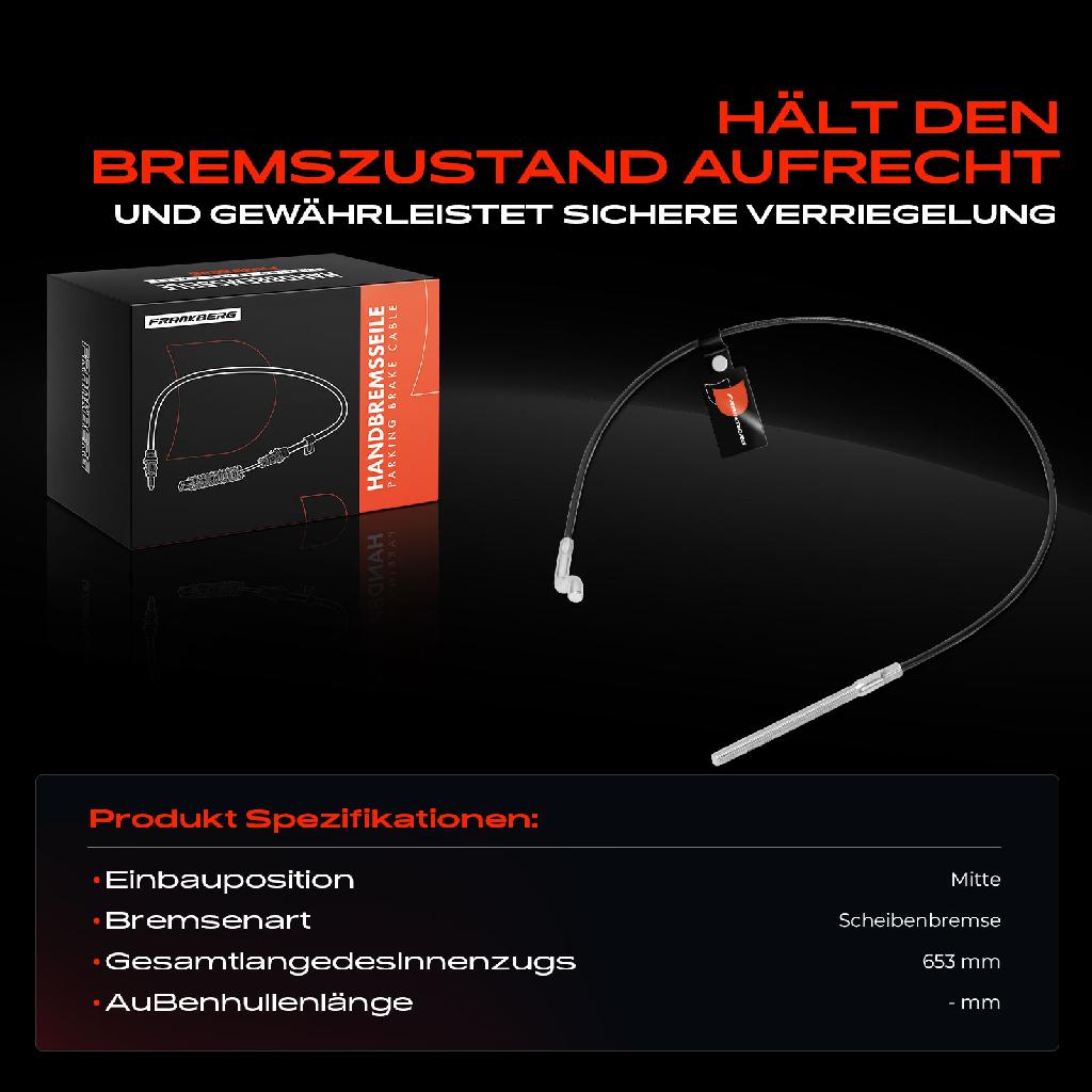 1x Seilzug Feststellbremse Mitte für VW Sharan Ford Galaxy WGR Seat Alhambra