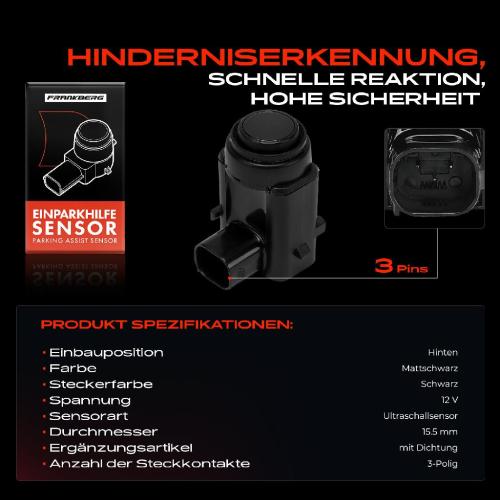 Frankberg 1x Parksensor PDC Sensor Hinten für Opel Astra Corsa Insignia Ford Fiesta Bild Frankberg 1x Parksensor PDC Sensor Hinten für Opel Astra Corsa Insignia Ford Fiesta