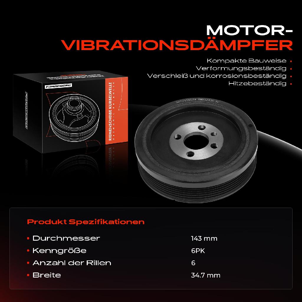 1x Riemenscheibe Kurbelwelle für VW T5 Transporter V Bus Bora Audi A4 8E2 Seat Leon