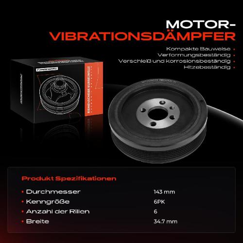 1x Riemenscheibe Kurbelwelle für VW T5 Transporter V Bus Bora Audi A4 8E2 Seat Leon Bild 1x Riemenscheibe Kurbelwelle für VW T5 Transporter V Bus Bora Audi A4 8E2 Seat Leon