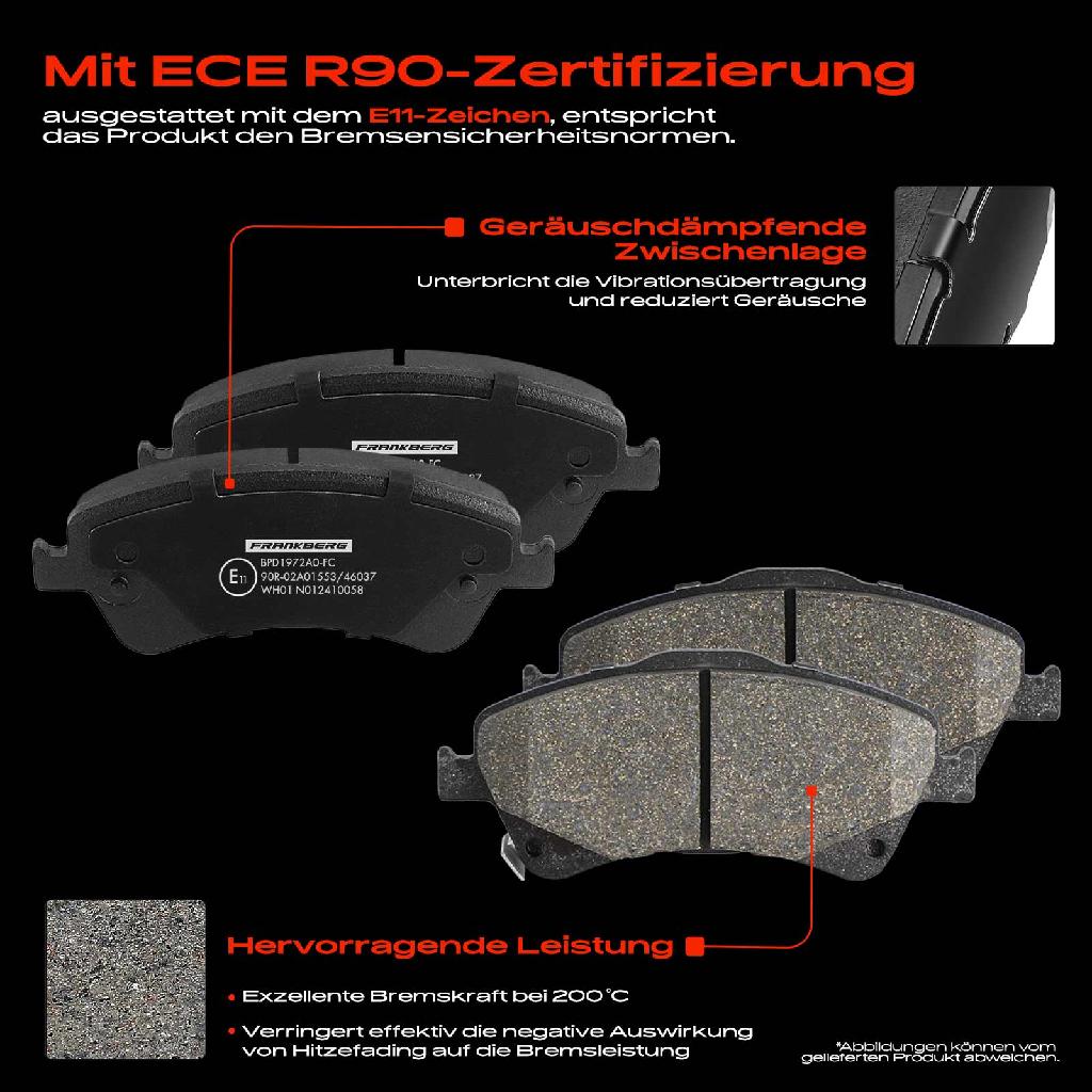 4x Bremsbeläge Vorderachse für Toyota Auris Kombi Avensis Stufenheck Corolla Verso Van 2006-2018