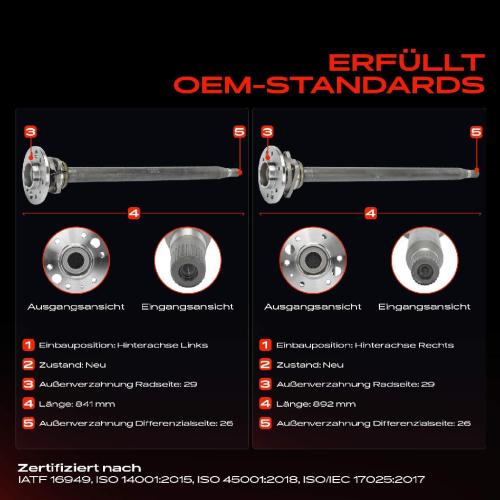 Frankberg 2x Antriebswelle Hinterachse Links Rechts für Mercedes-Benz B906 B907 B910 VW Crafter 30-35 30-50 Bild Frankberg 2x Antriebswelle Hinterachse Links Rechts für Mercedes-Benz B906 B907 B910 VW Crafter 30-35 30-50
