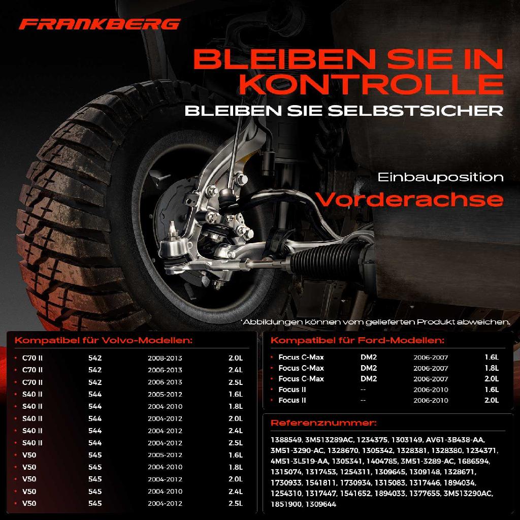 1x Querlenker Satz Vorderachse für Ford Focus C-Max II Cabriolet Stufenheck Turnier Volvo C70 S40 V50