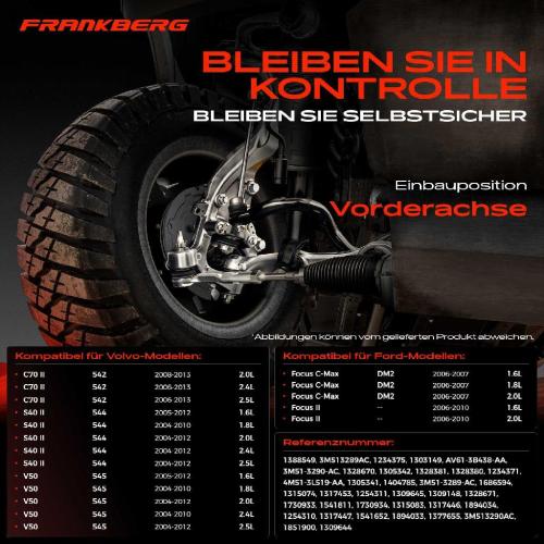 1x Querlenker Satz Vorderachse für Ford Focus C-Max II Cabriolet Stufenheck Turnier Volvo C70 S40 V50 Bild 1x Querlenker Satz Vorderachse für Ford Focus C-Max II Cabriolet Stufenheck Turnier Volvo C70 S40 V50