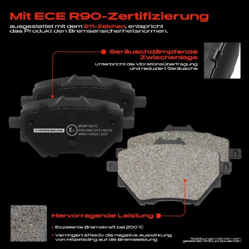 4x Bremsbeläge Hinterachse für Peugeot 2008 208 3008 SUV 308 SW 508 Partner Rifter Toyota Proace City Bild 4x Bremsbeläge Hinterachse für Peugeot 2008 208 3008 SUV 308 SW 508 Partner Rifter Toyota Proace City