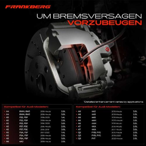 Frankberg 2x Warnkontakt Bremsbelagverschleiß Vorderachse für Audi A4 8W A5 F5 A6 4A A7 4K Q5 FY Bild Frankberg 2x Warnkontakt Bremsbelagverschleiß Vorderachse für Audi A4 8W A5 F5 A6 4A A7 4K Q5 FY
