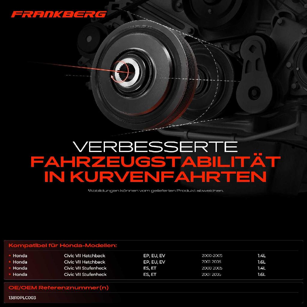 1x Riemenscheibe Kurbelwelle für Honda Civic VII Hatchback EP EU EV 2000-2005