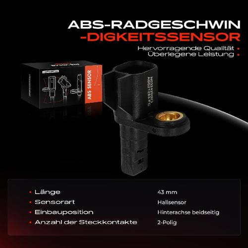 Frankberg 1x ABS Sensor Hinterachse beidseitig für Volvo XC40 536 1.5L 2.0L Bj ab 2017 Bild Frankberg 1x ABS Sensor Hinterachse beidseitig für Volvo XC40 536 1.5L 2.0L Bj ab 2017