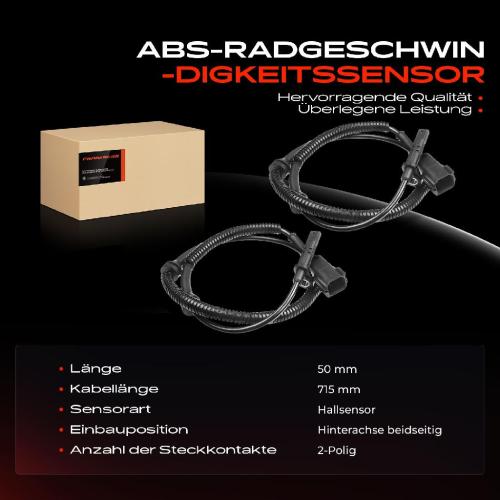2x ABS Sensor Hinten für Land Rover Discovery Sport L550 2.0L 2.2L Bj ab 2014 Bild 2x ABS Sensor Hinten für Land Rover Discovery Sport L550 2.0L 2.2L Bj ab 2014