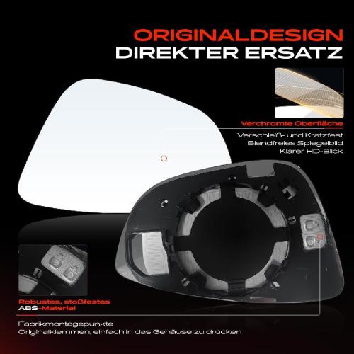 1x Spiegelglas Außenspiegel links für VW Passat 1500 1600 EOS Jetta IV Bild 1x Spiegelglas Außenspiegel links für VW Passat 1500 1600 EOS Jetta IV