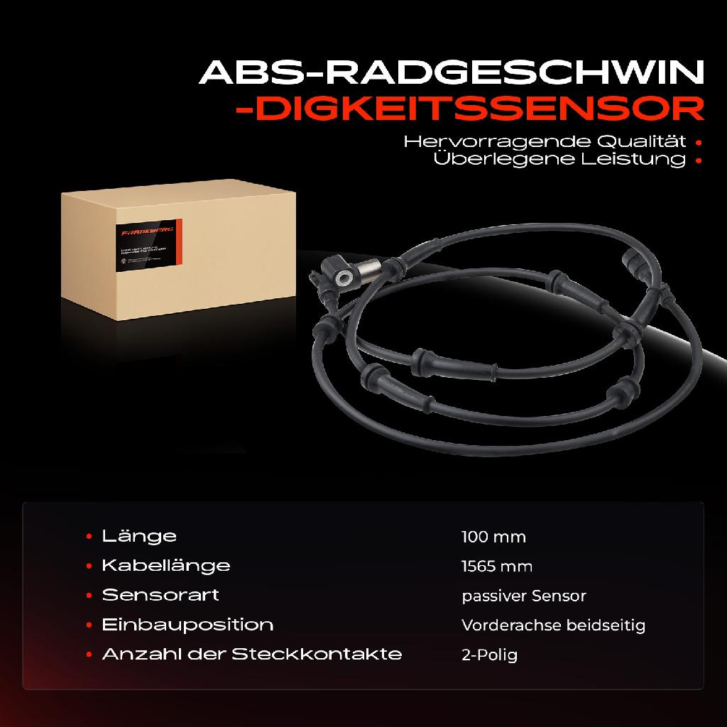 1x ABS Sensor Vorderachse beidseitig für Jeep Grand Cherokee I 2.5L 4.0L 5.2L 5.9L 1993-1998