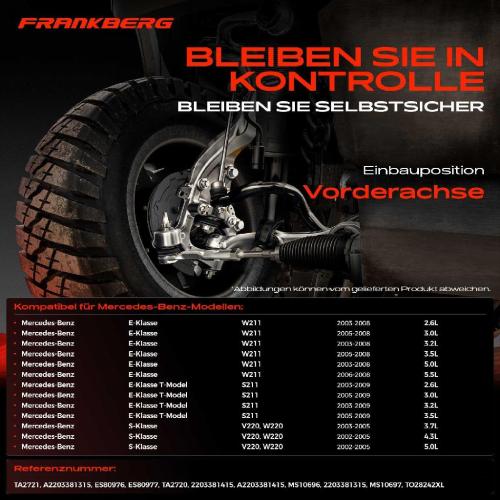 2x Spurstangenkopf Vorderachse für Mercedes-Benz E-Klasse W211 E-Klasse T-Model S211 S-Klasse V220 W220 Bild 2x Spurstangenkopf Vorderachse für Mercedes-Benz E-Klasse W211 E-Klasse T-Model S211 S-Klasse V220 W220