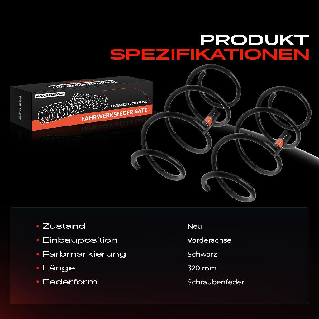 2x Fahrwerksfeder Vorderachse für Suzuki Swift IV FZ NZ 1.2L 1.6L Bj ab 2010